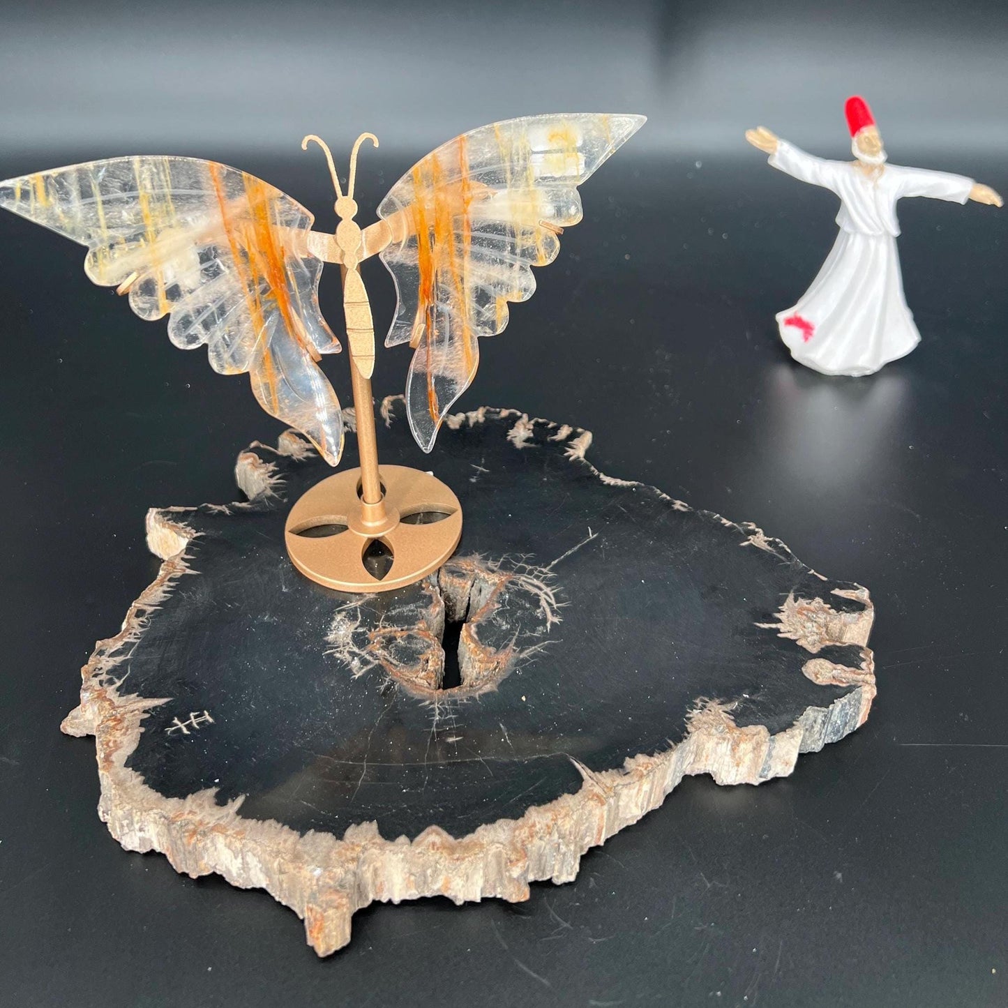 Golden Healer Quartz Butterfly | Symbol of Transformation, Illumination Justice | Healing Crystal for Spiritual Awakening & Balance