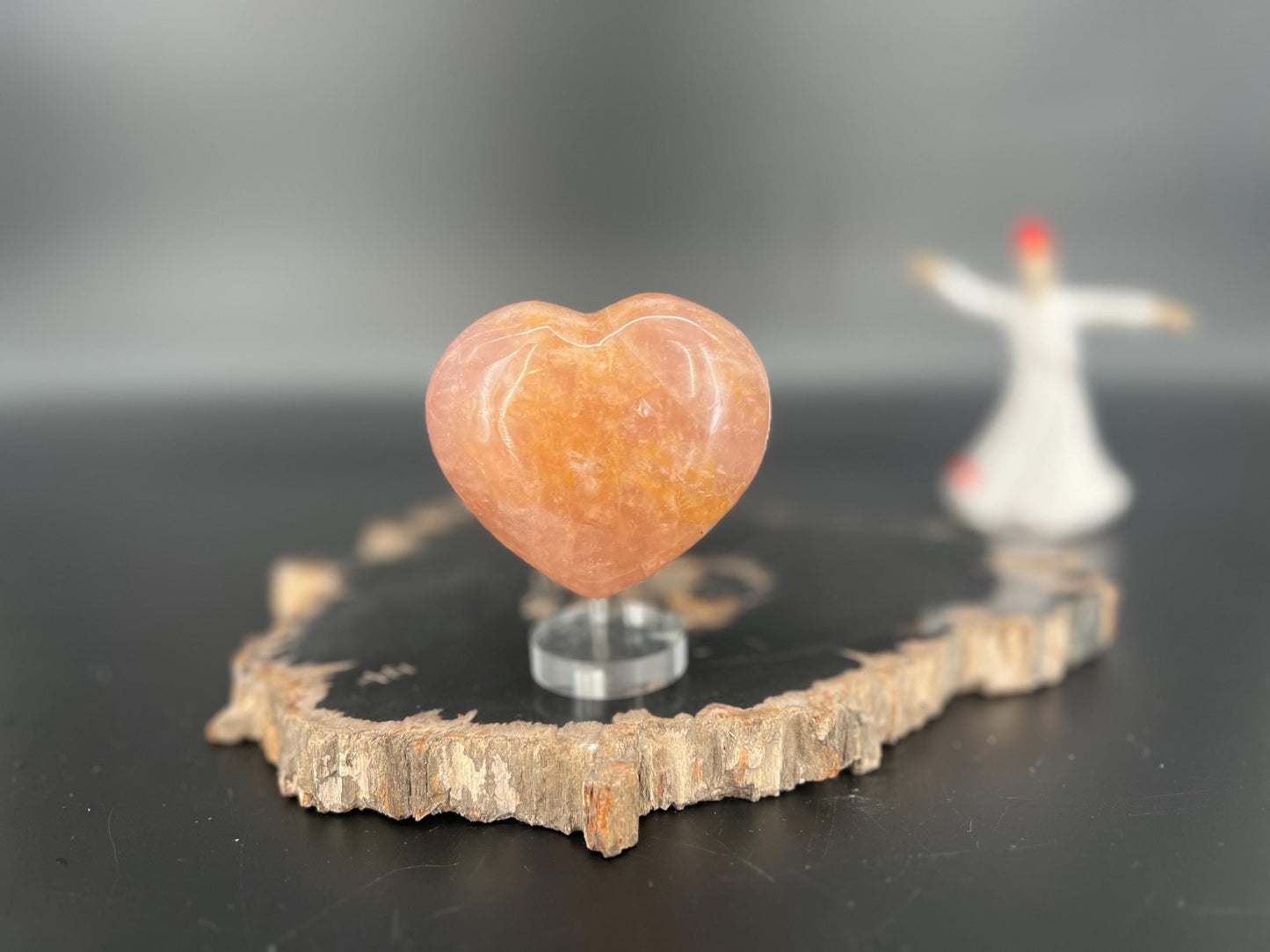 Golden Healer Rose Quartz Heart | Heart Chakra Healing Crystal | Self-Love & Emotional Balance | High Vibrational Crystal Heart | Energy Hea