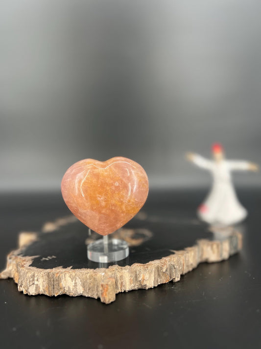 Golden Healer Rose Quartz Heart | Heart Chakra Healing Crystal | Self-Love & Emotional Balance | High Vibrational Crystal Heart | Energy Hea