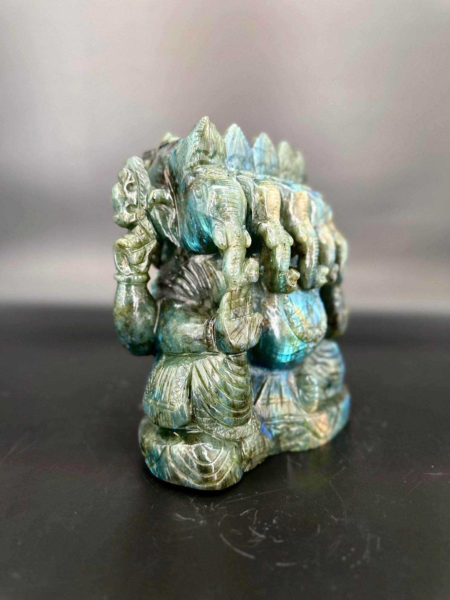 Labradorite Five Ganesha – Divine Wisdom, Protection & Transformation