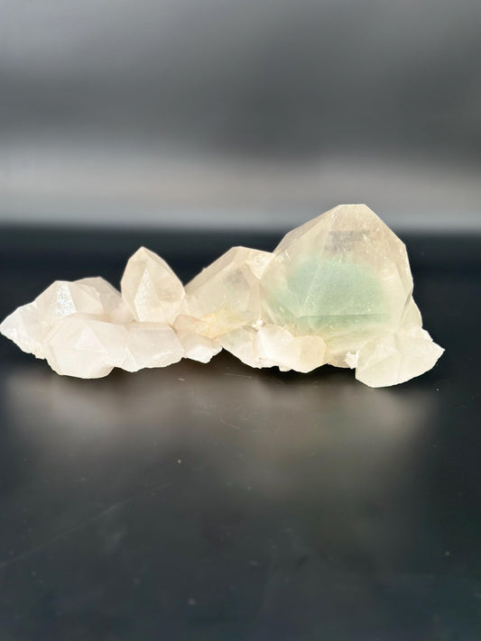 Extraordinary Himalayan Quartz Cluster is a stunning fusion of clear and green quartz,