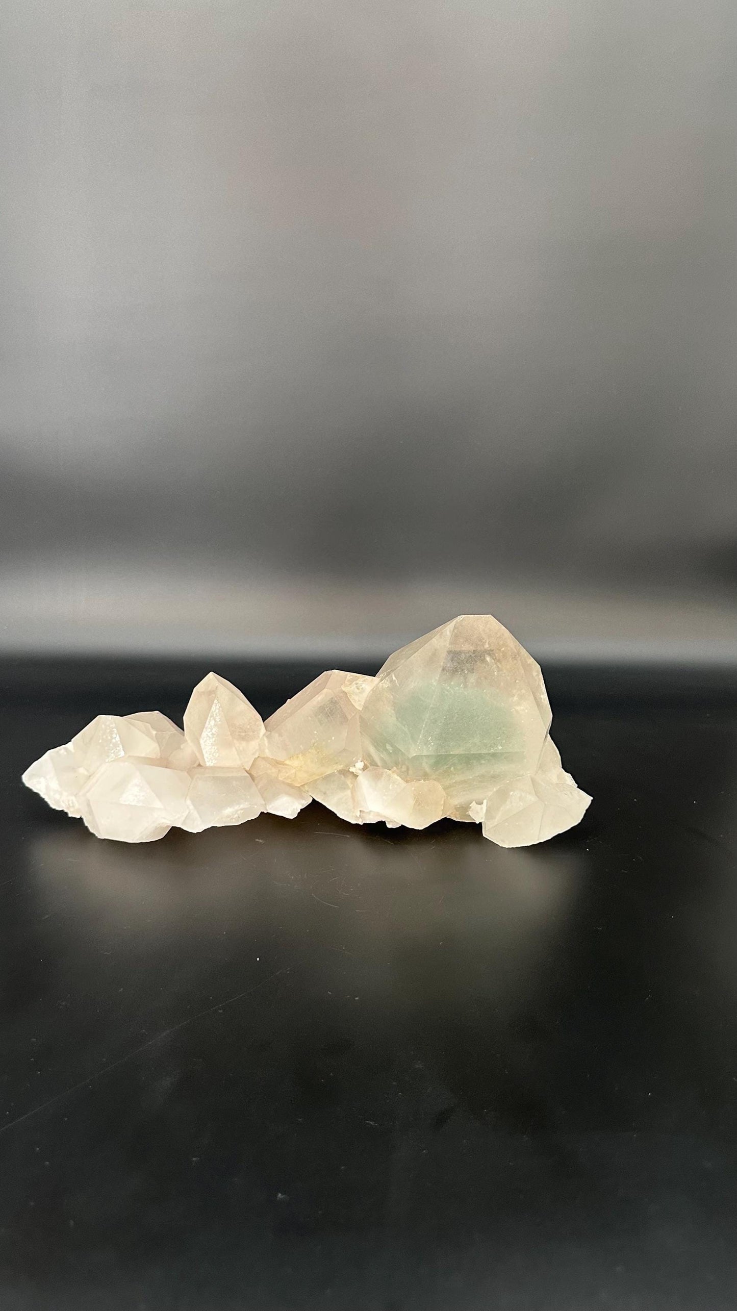 Extraordinary Himalayan Quartz Cluster is a stunning fusion of clear and green quartz,