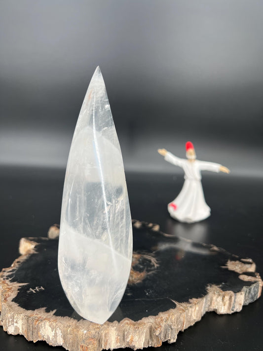 Clear Quartz Flame Crystal, Layered Healing Stone, Spiritual Decor