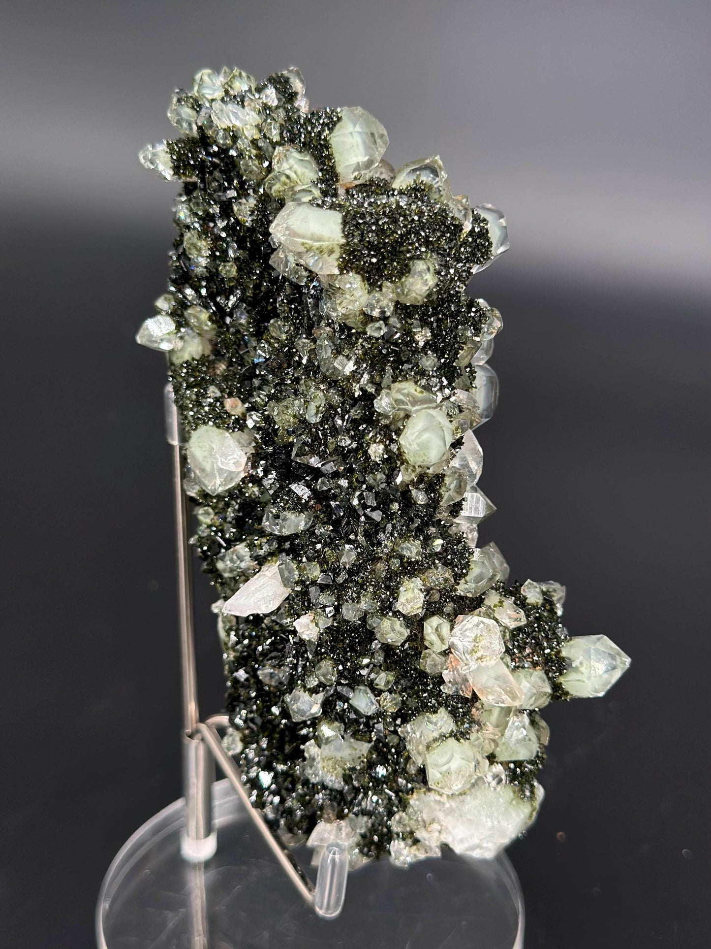 Forest Epidote with Quartz Cluster – Raw Healing Crystal