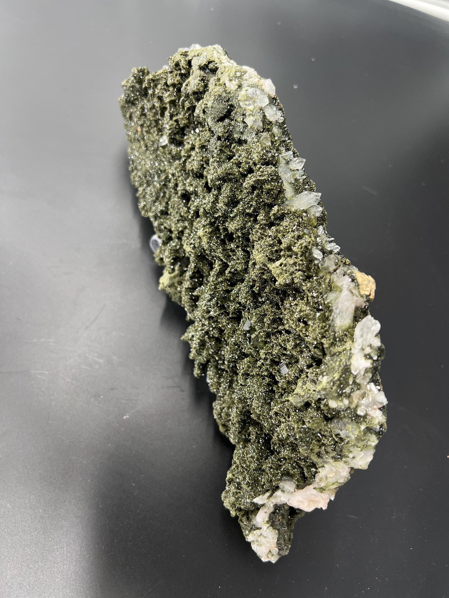 Raw Forest Epidote Cluster | Heart Healing Crystal | Nature Spirit Stone | Emotional Release & Growth | Natural Green Crystal Display
