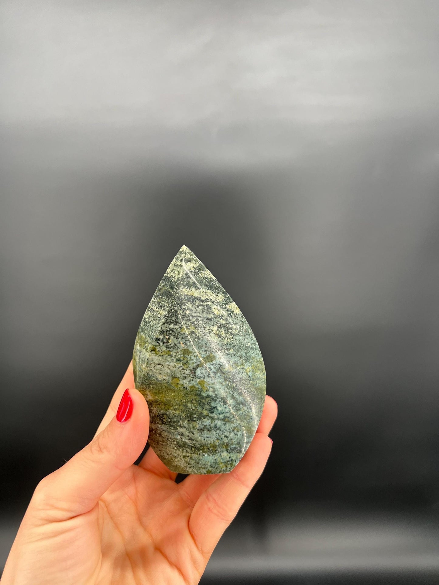 Green Jasper Flame | Grounding Crystal for Heart Chakra, Earth Healing, Focus & Balance | Root Chakra Support