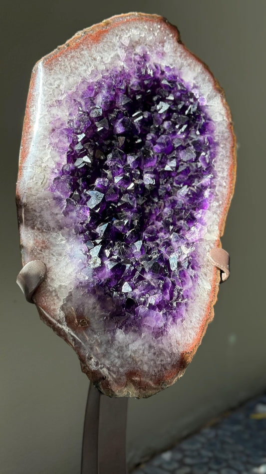 Celestial Portal – Natural Amethyst Geode Mirror for Mystics & Healers