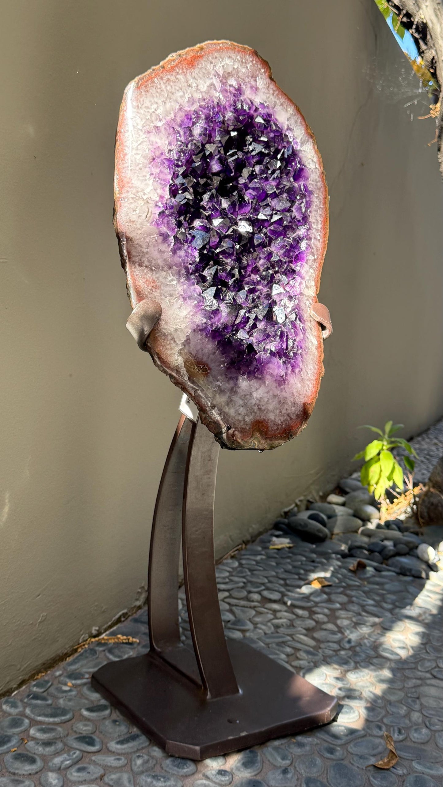 Celestial Portal – Natural Amethyst Geode Mirror for Mystics & Healers