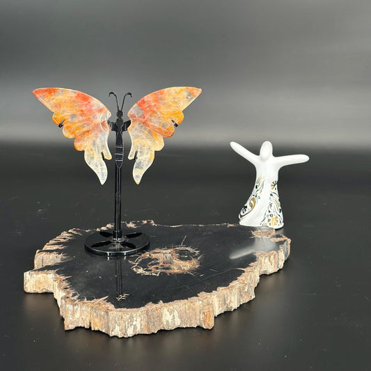 Golden Healer Quartz & Hematite Butterfly on Stand | Transformation  Healing Crystal  Spiritual Awakening  Growth