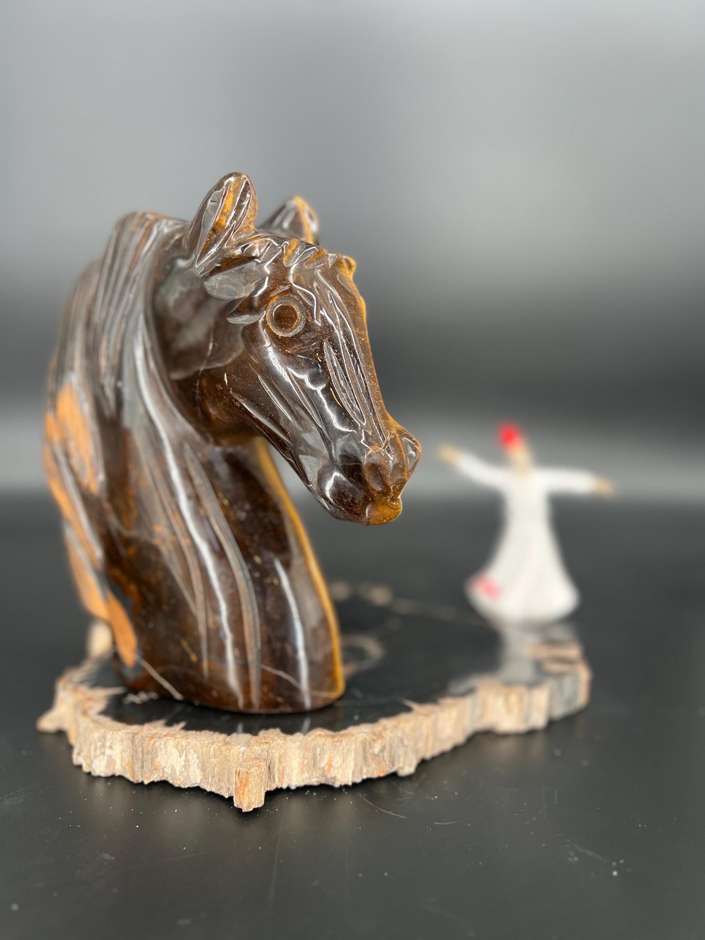 Tiger’s Eye Horse Carving | Symbol of Strength, Courage Protection | Healing Crystal for Confidence & Focus | Equestrian Gift  Home Decor