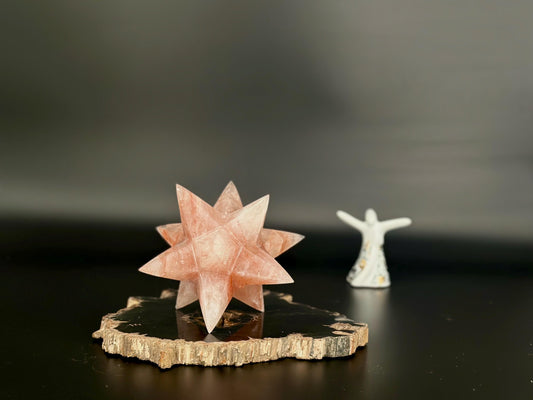 Rare Hematoid Quartz Merkaba – High Energy Sacred Geometry Crystal for Balance & Amplification