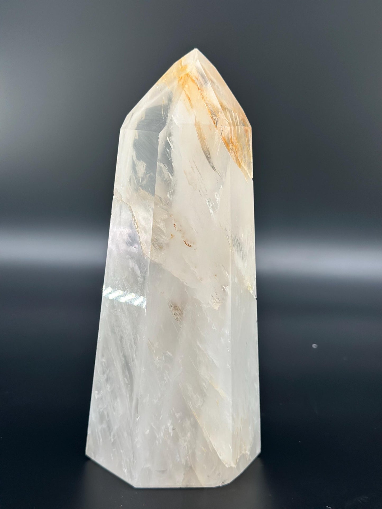 Golden Healer Quartz Tower | Divine Healing & Illumination Crystal | Energy Amplifier Chakra Activator | Truth  Justice Stone