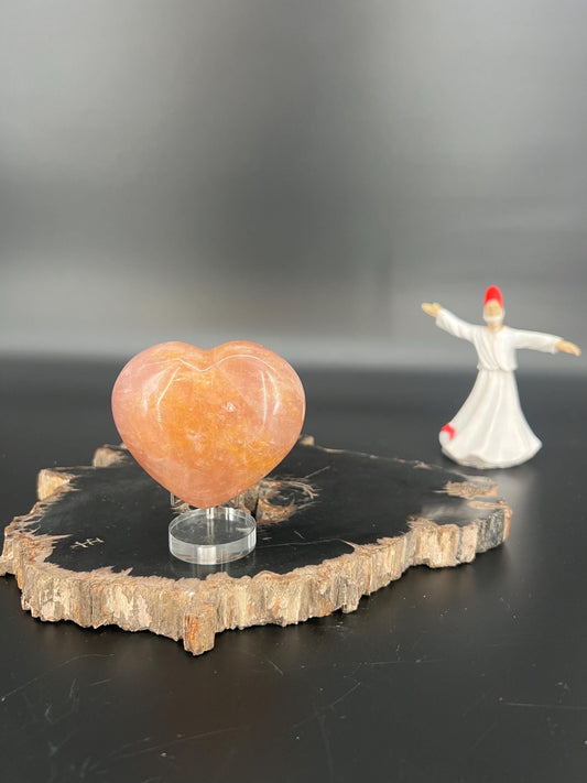 Golden Healer Rose Quartz Heart | Heart Chakra Healing Crystal | Self-Love & Emotional Balance | High Vibrational Crystal Heart | Energy Hea