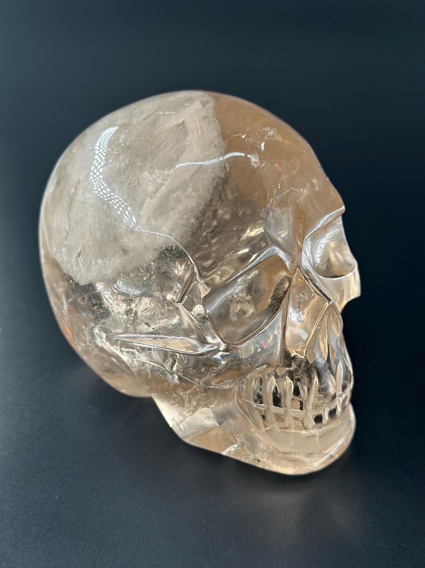 Hand-Carved Citrine Crystal Skull – Natural Healing Energy, High-Quality Quartz Sculpture
