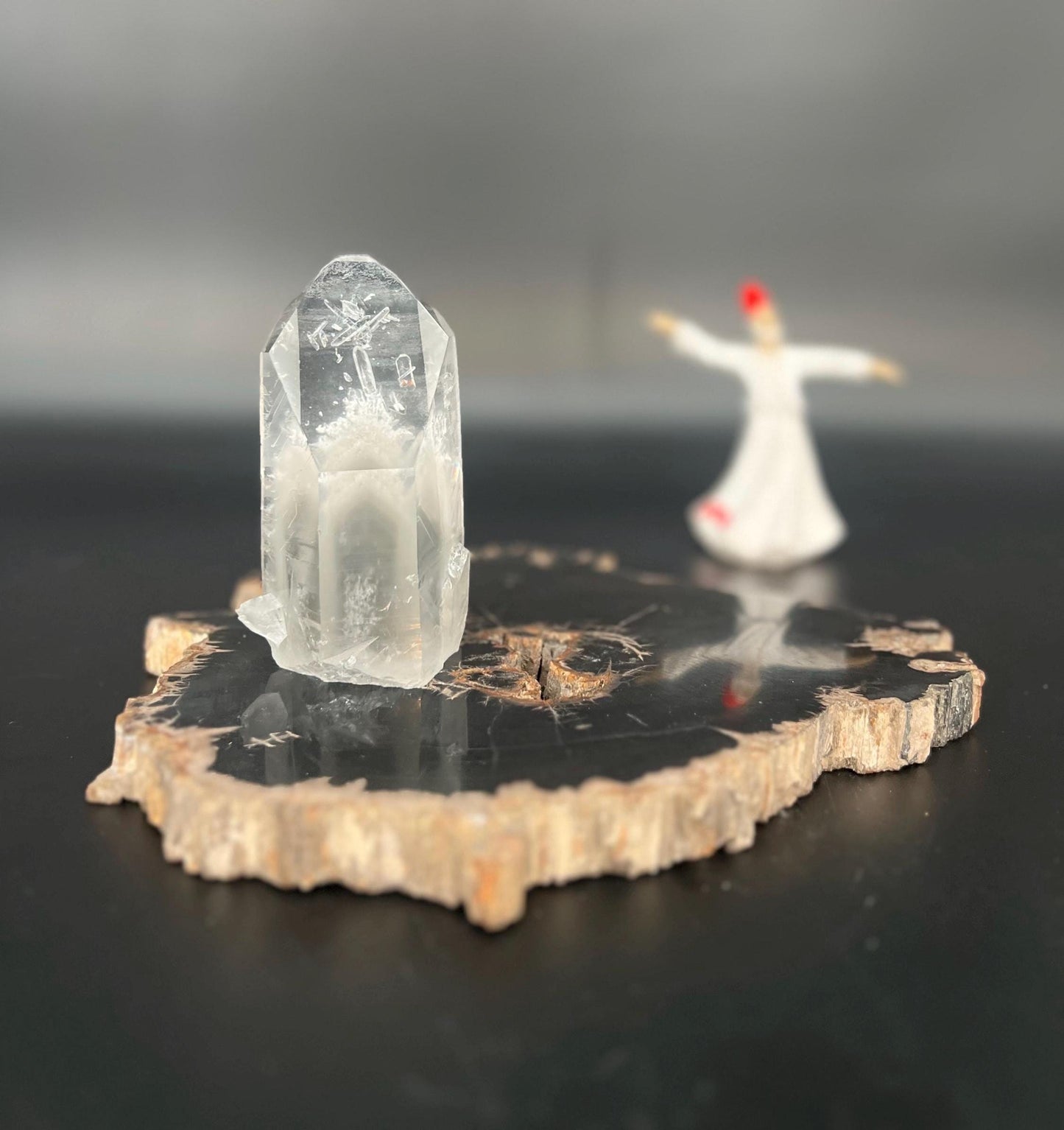 Super Clear Brazilian Lemurian Quartz with Phantom,  Cluster, High-Vibrational Crystal for Deep Healing, Spiritual Awakening & manifestation