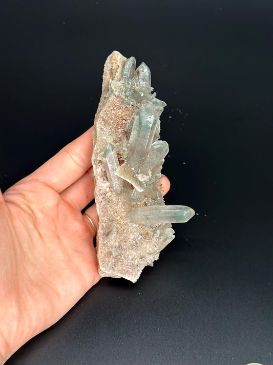 Rare Green Himalayan Quartz Cluster Heart Chakra Healing Crystal Energy Cleansing, High Vibrational Stone Meditation, Reiki