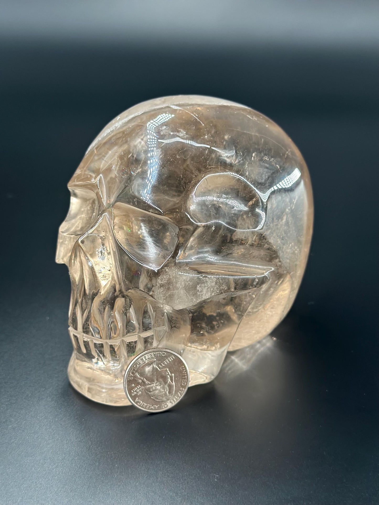 Hand-Carved Citrine Crystal Skull – Natural Healing Energy, High-Quality Quartz Sculpture