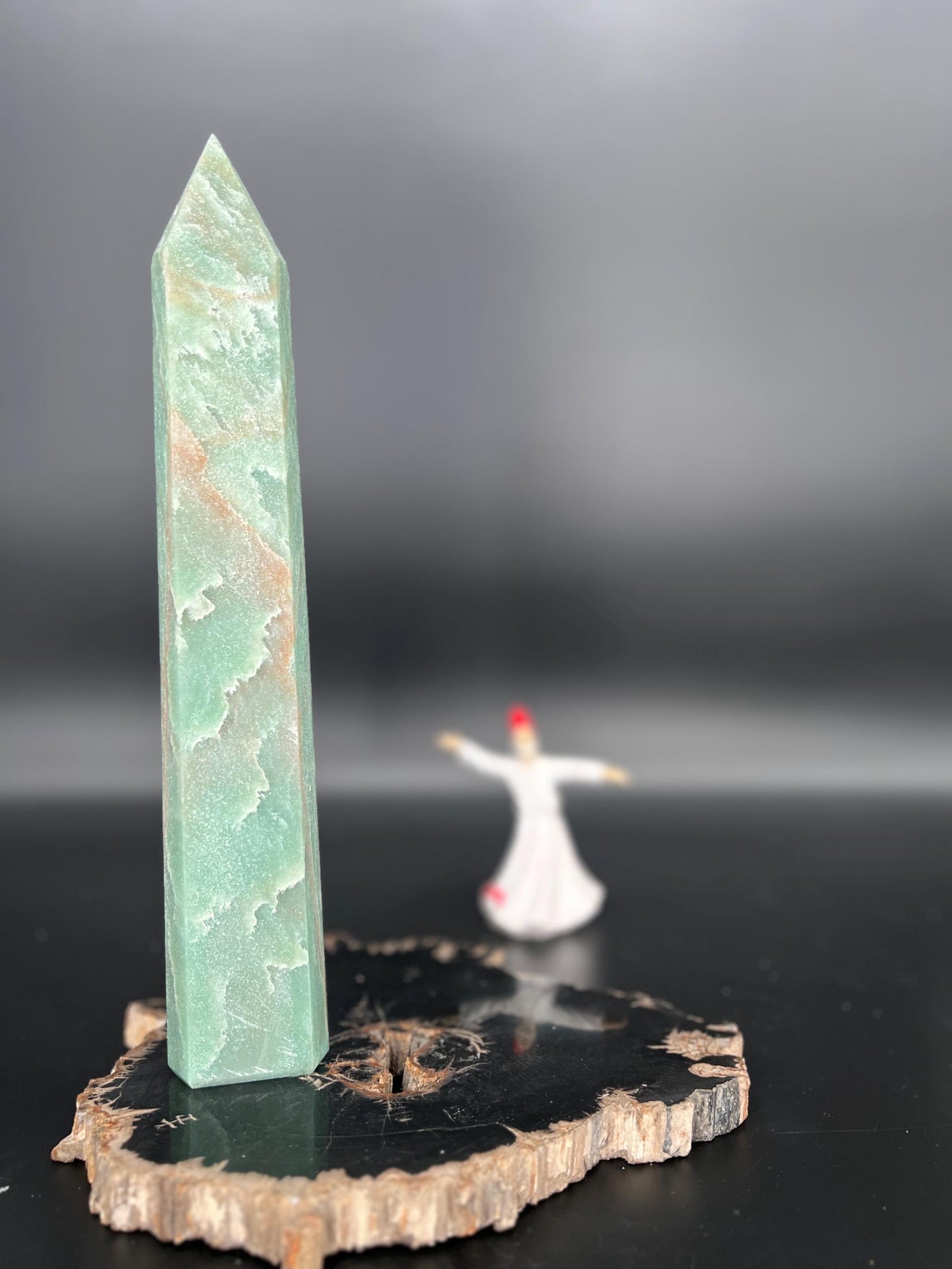 Green Aventurine Crystal Tower | Large Polished Aventurine Point | Prosperity Heart Chakra Healing Crystal | Manifestation & Abundance