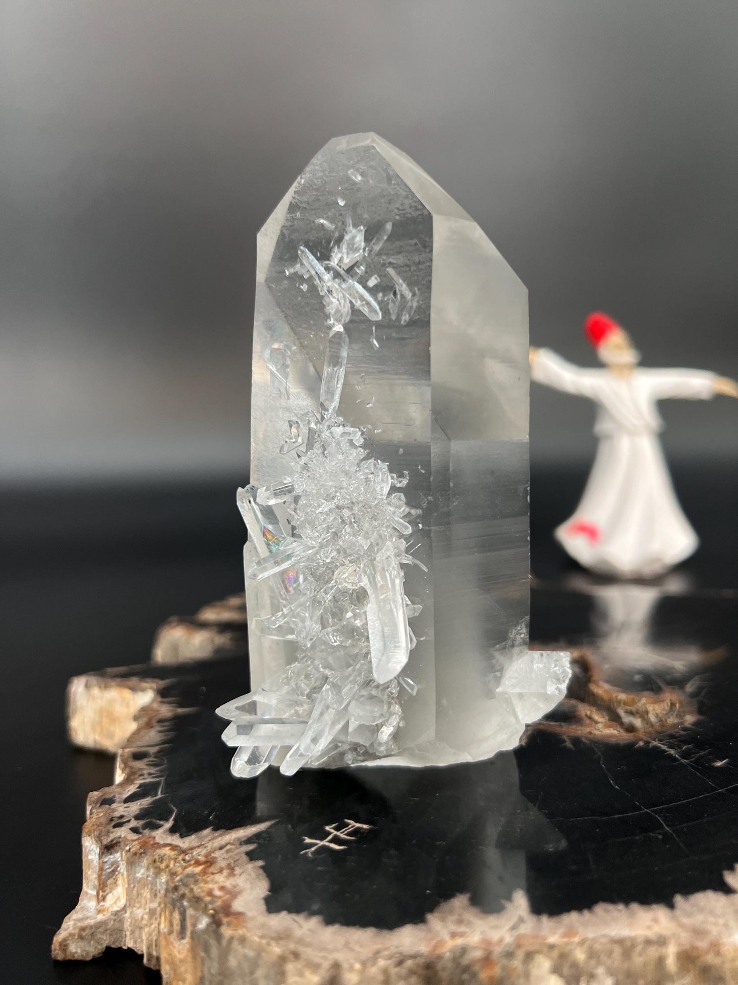 Super Clear Brazilian Lemurian Quartz with Phantom,  Cluster, High-Vibrational Crystal for Deep Healing, Spiritual Awakening & manifestation