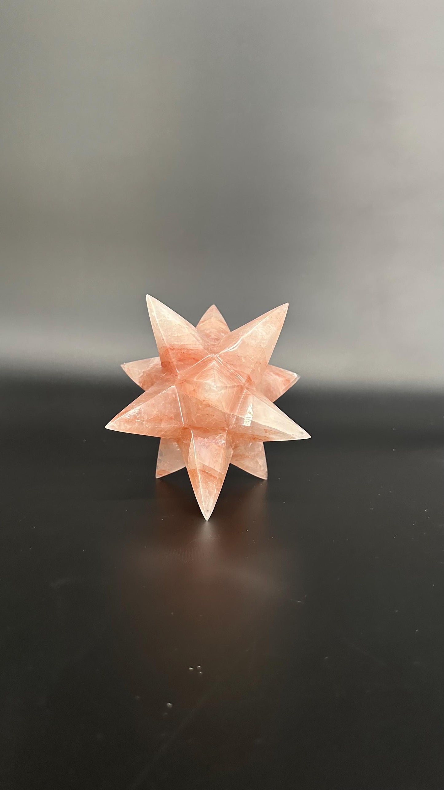 Rare Hematoid Quartz Merkaba – High Energy Sacred Geometry Crystal for Balance & Amplification