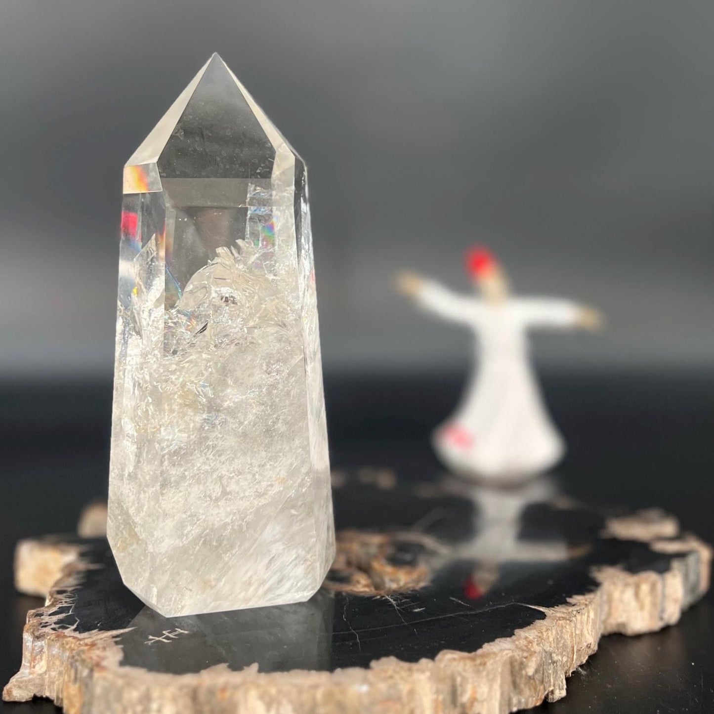 Exquisite High-Quality Clear Quartz with Rare Bear Totem Inclusion – Powerful Spirit Crystal