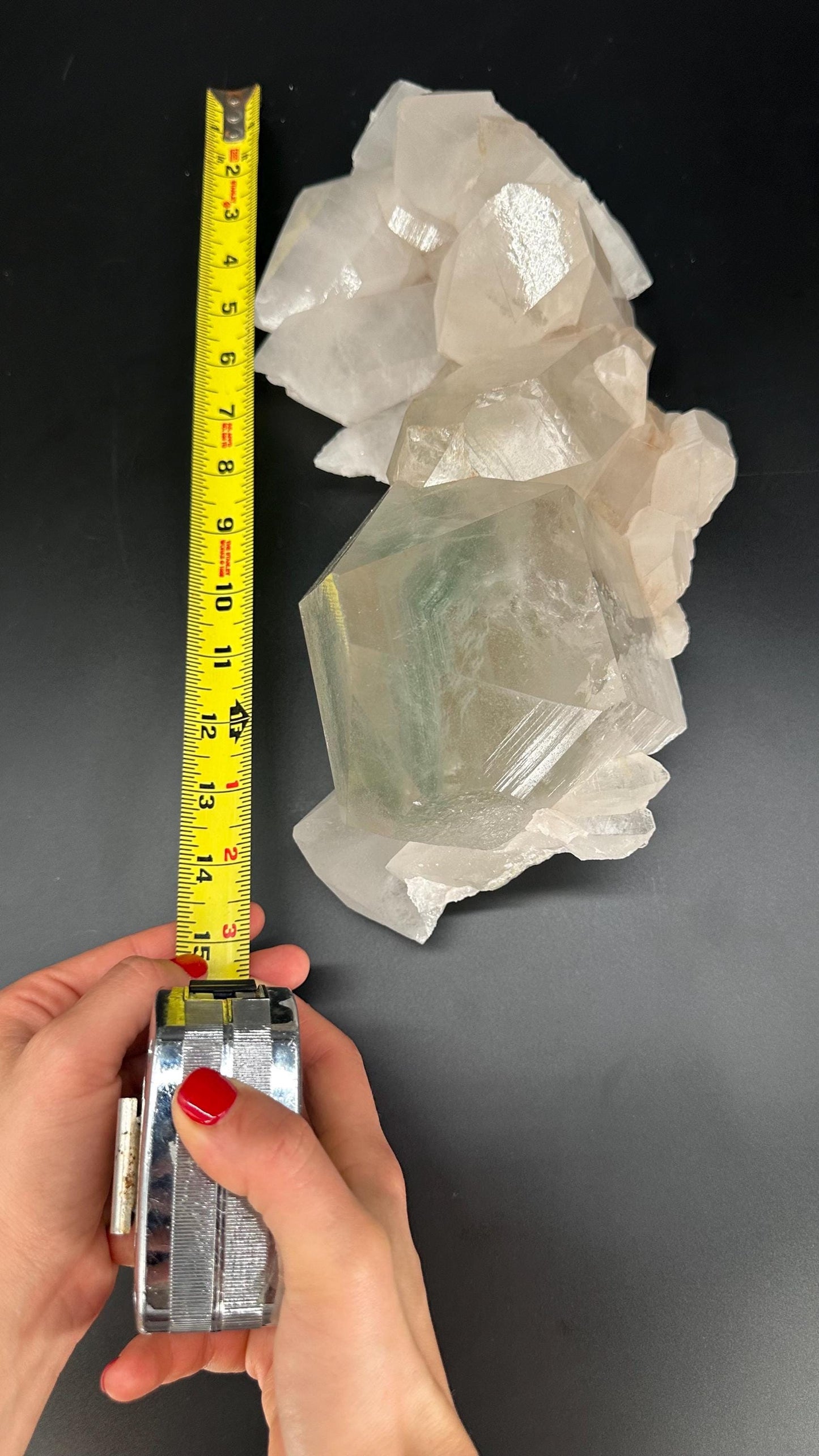 Extraordinary Himalayan Quartz Cluster is a stunning fusion of clear and green quartz,