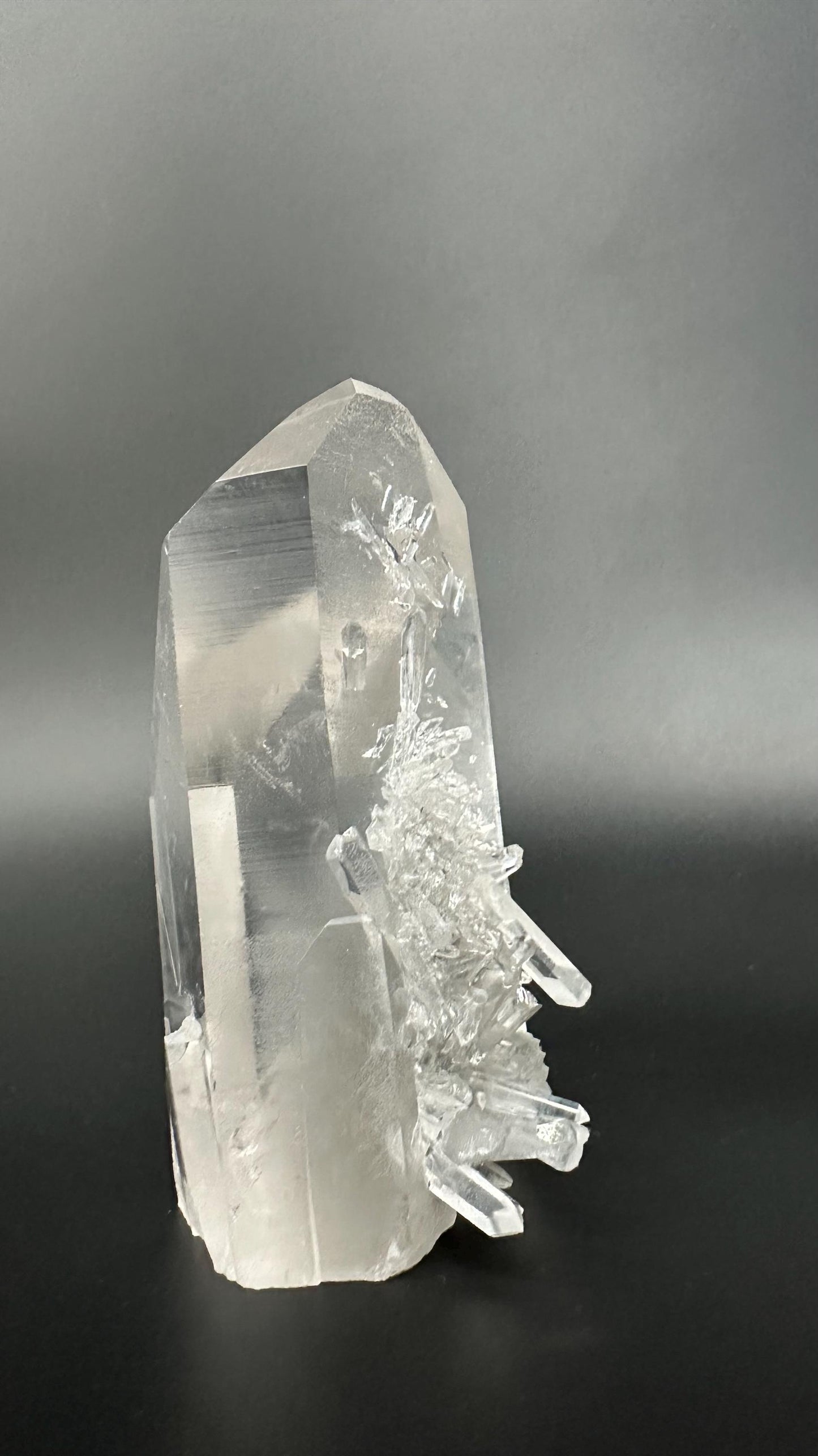 Super Clear Brazilian Lemurian Quartz with Phantom,  Cluster, High-Vibrational Crystal for Deep Healing, Spiritual Awakening & manifestation