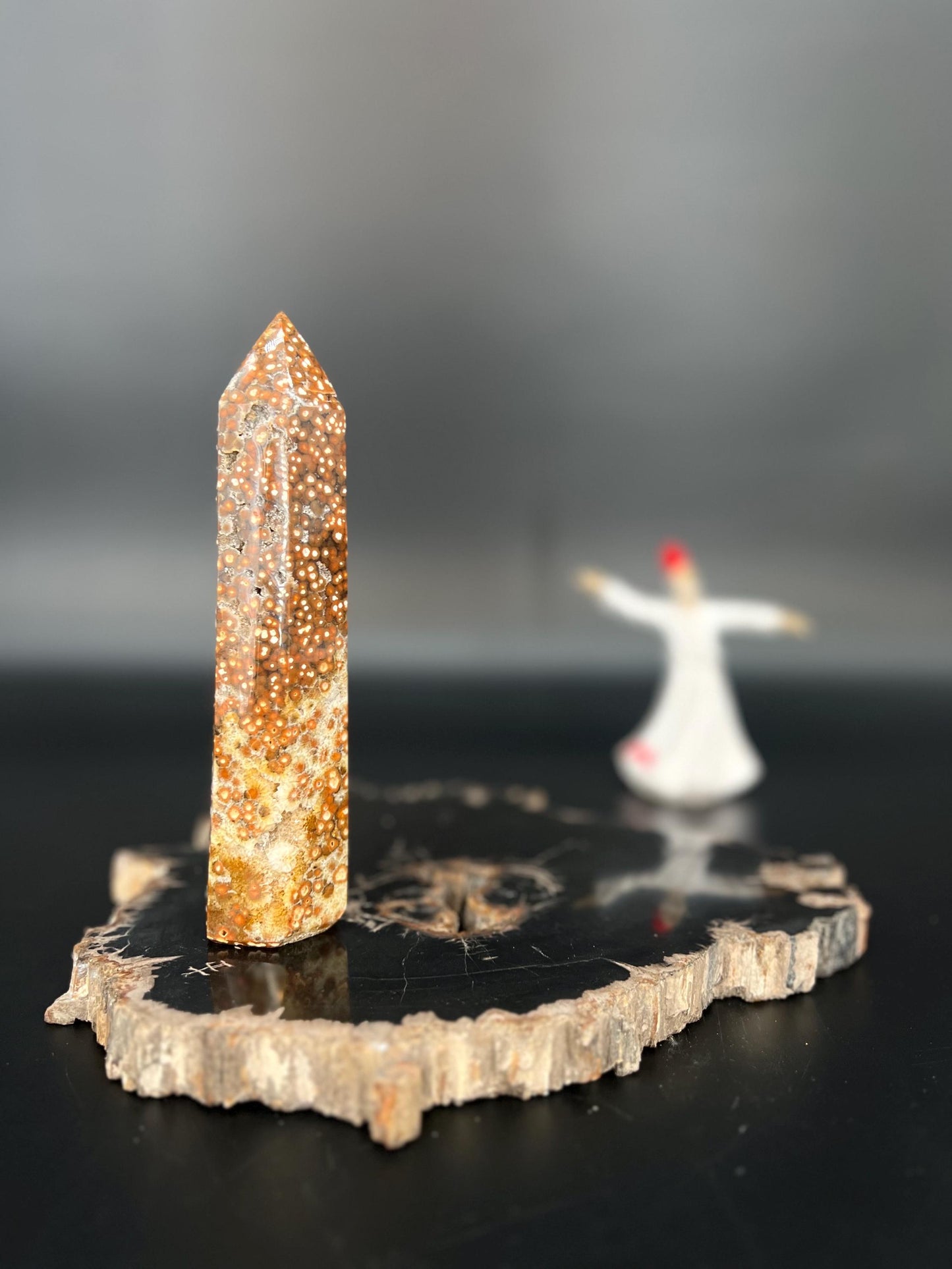 Leopard Skin Jasper Tower – Shamanic Stone of Strength, Vitality & Spiritual Journeying