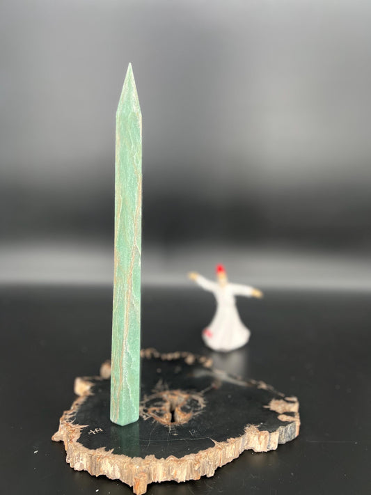 Green Aventurine Crystal Tower | Large Polished Aventurine Point | Prosperity Heart Chakra Healing Crystal | Manifestation & Abundance