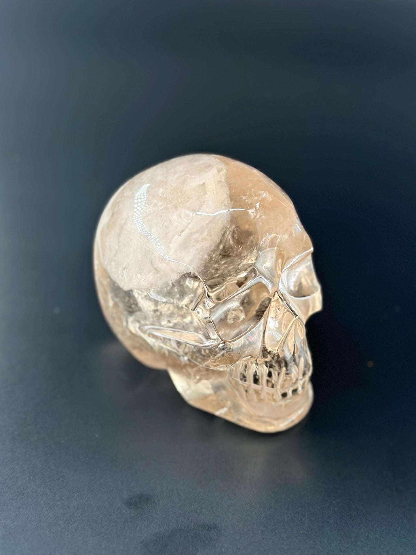 Hand-Carved Citrine Crystal Skull – Natural Healing Energy, High-Quality Quartz Sculpture