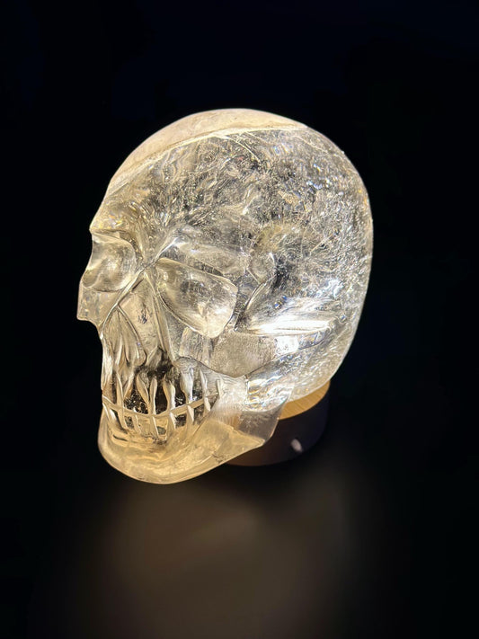 Hand-Carved Citrine Crystal Skull – Natural Healing Energy, High-Quality Quartz Sculpture