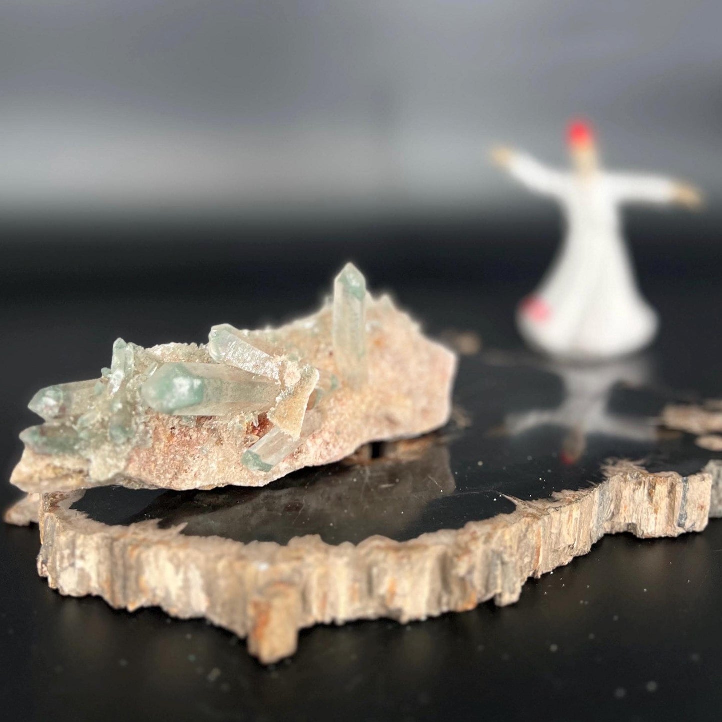 Rare Green Himalayan Quartz Cluster Heart Chakra Healing Crystal Energy Cleansing, High Vibrational Stone Meditation, Reiki