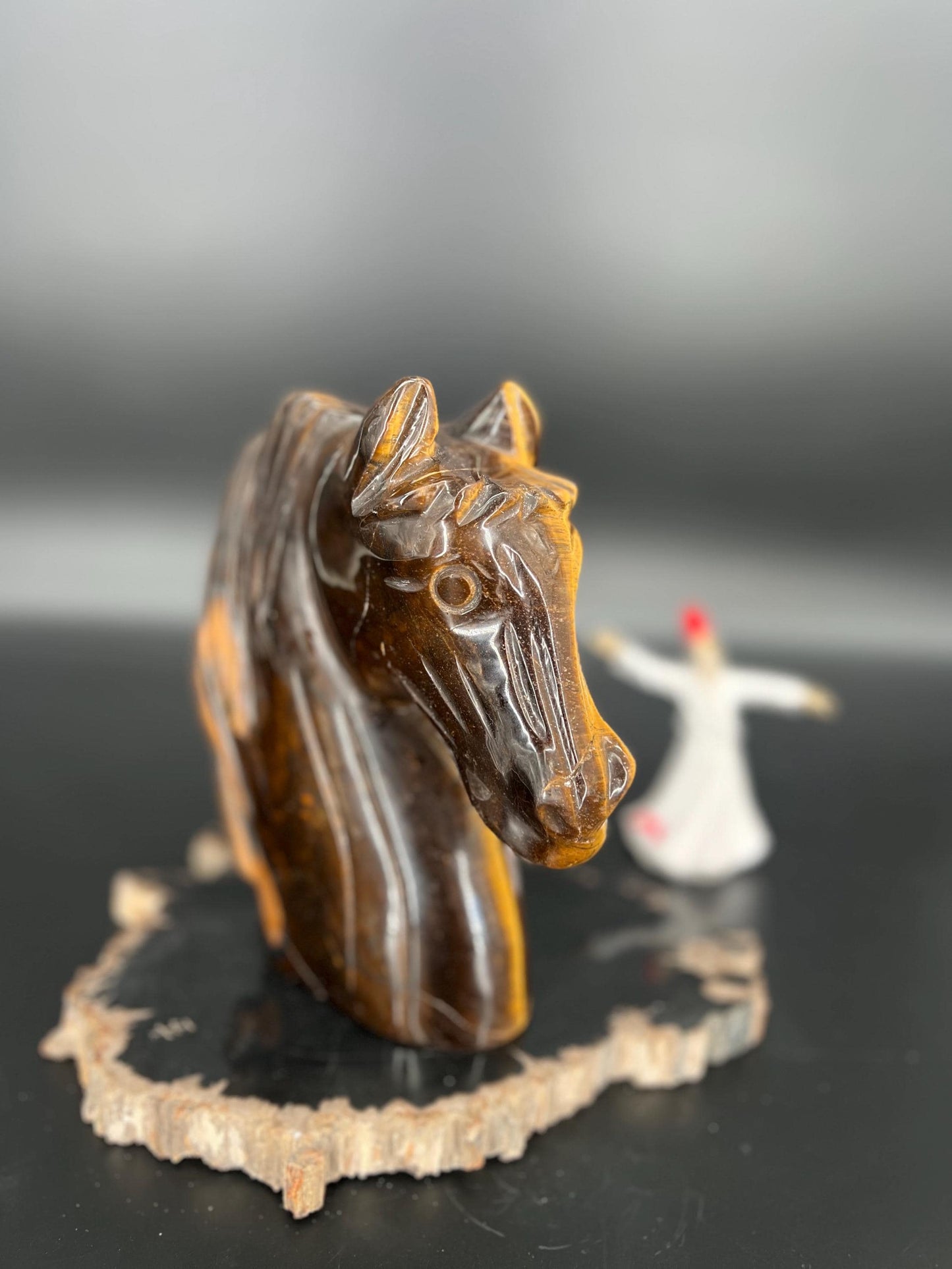 Tiger’s Eye Horse Carving | Symbol of Strength, Courage Protection | Healing Crystal for Confidence & Focus | Equestrian Gift  Home Decor