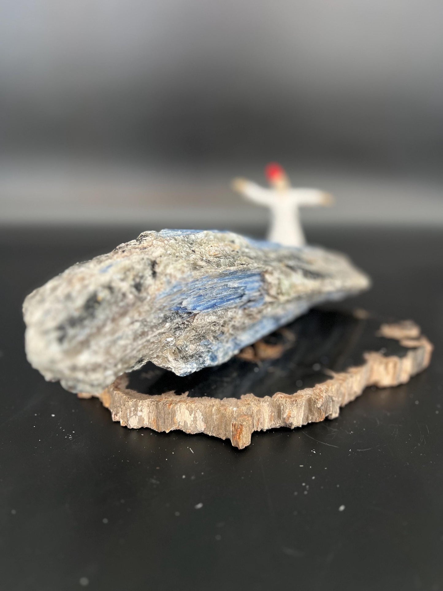 Raw Blue Kyanite Crystal on Stand, Stone of Truth, Chakra Alignment