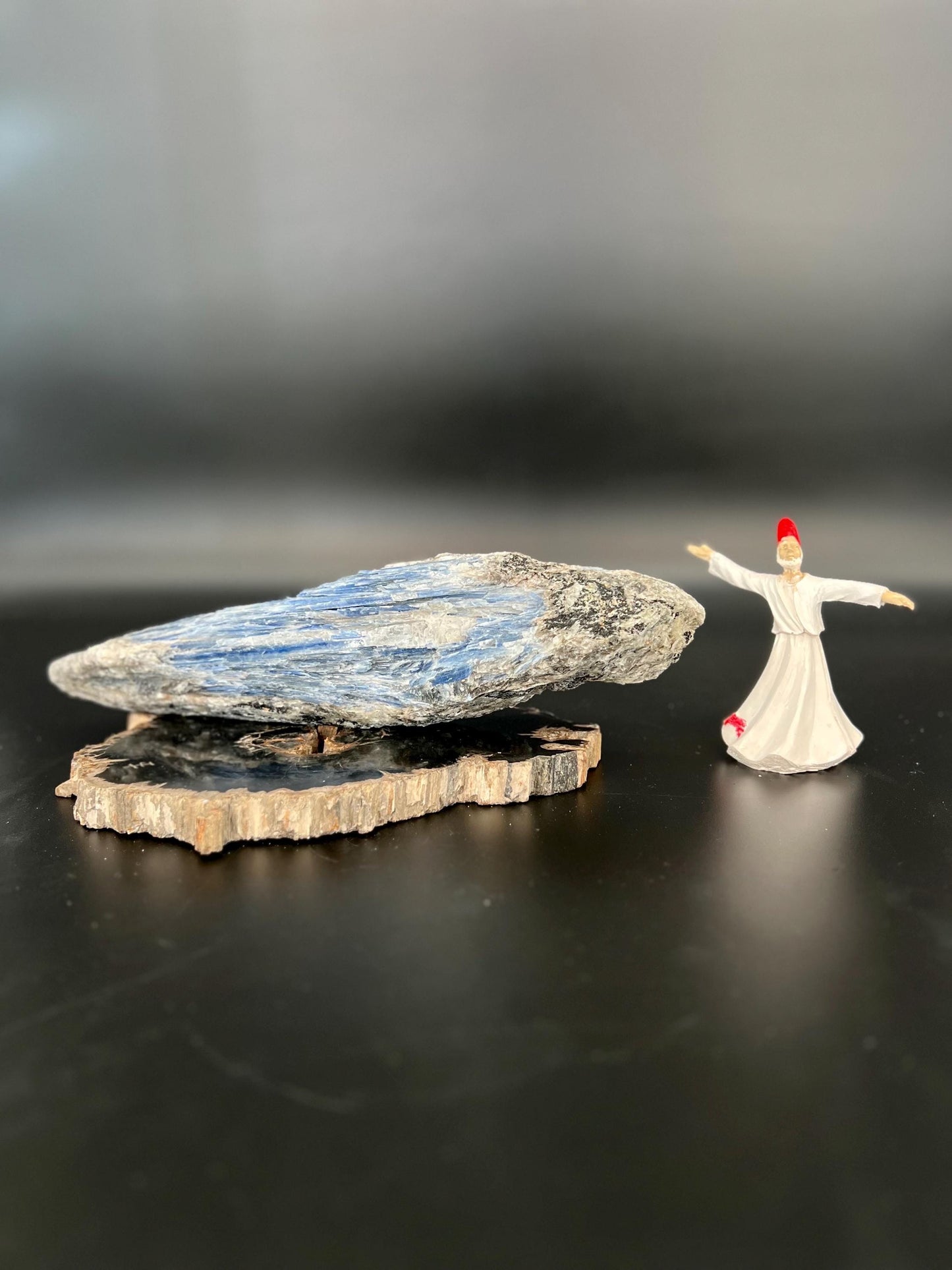 Raw Blue Kyanite Crystal on Stand, Stone of Truth, Chakra Alignment
