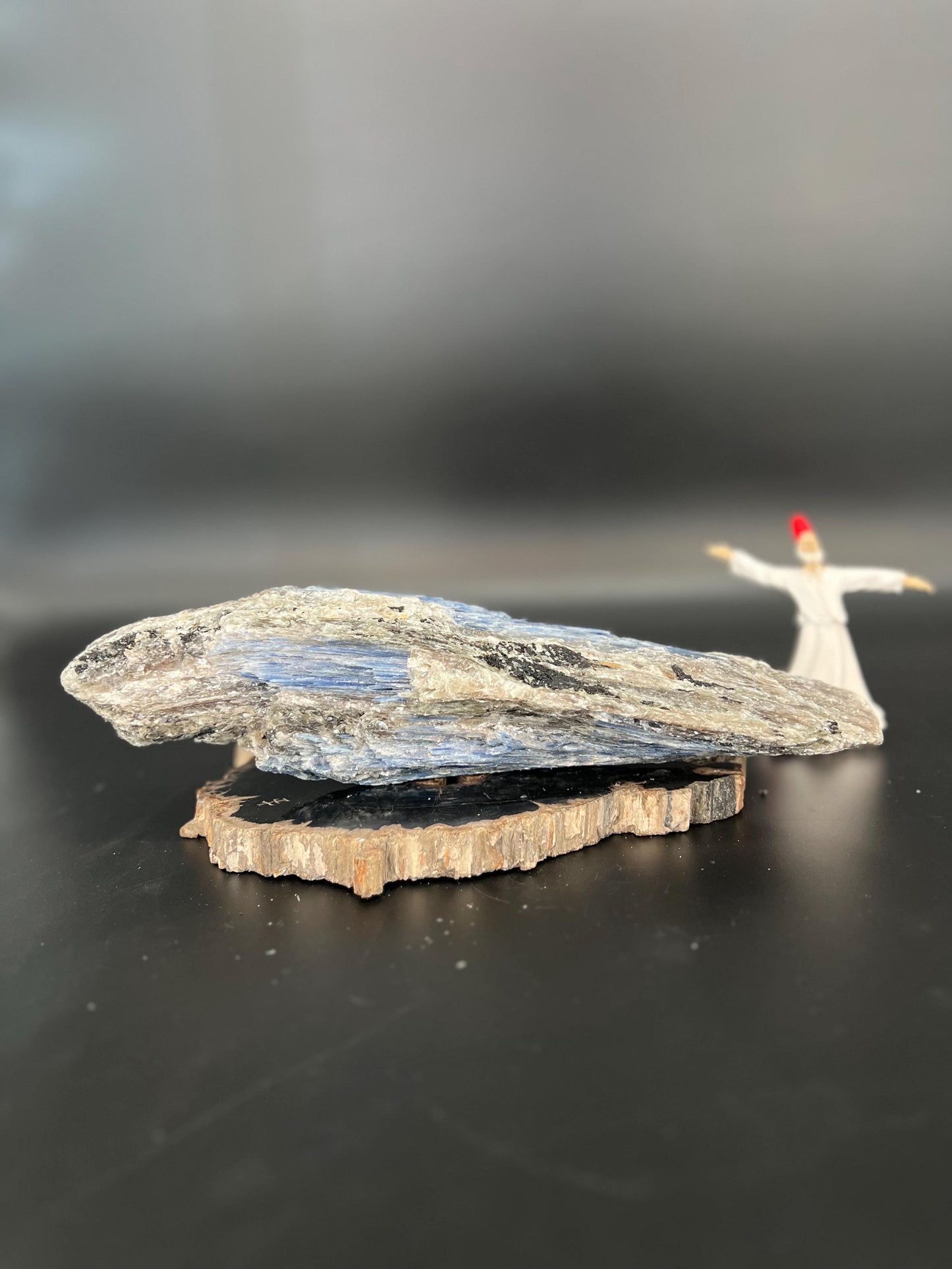 Raw Blue Kyanite Crystal on Stand, Stone of Truth, Chakra Alignment