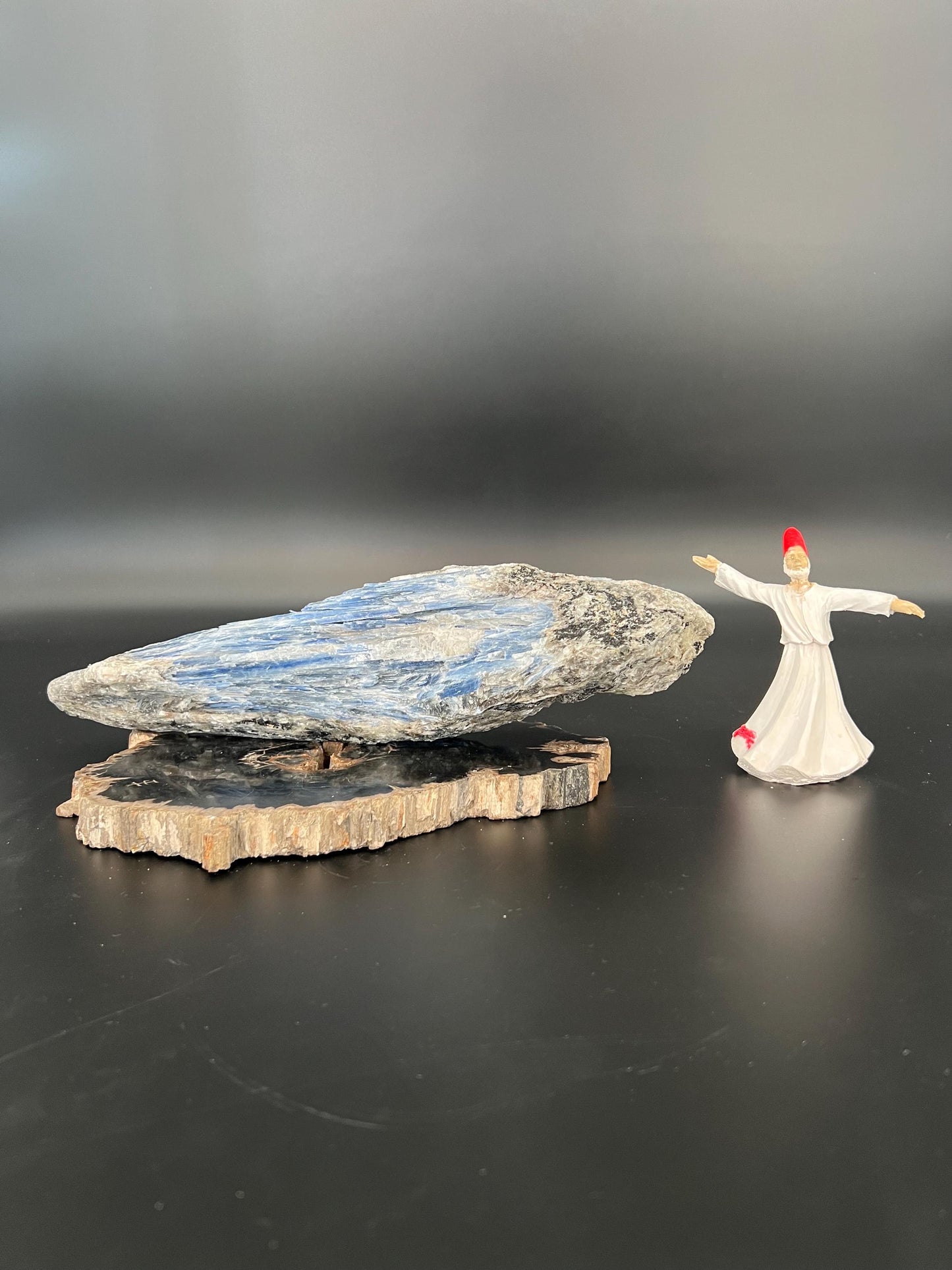Raw Blue Kyanite Crystal on Stand, Stone of Truth, Chakra Alignment