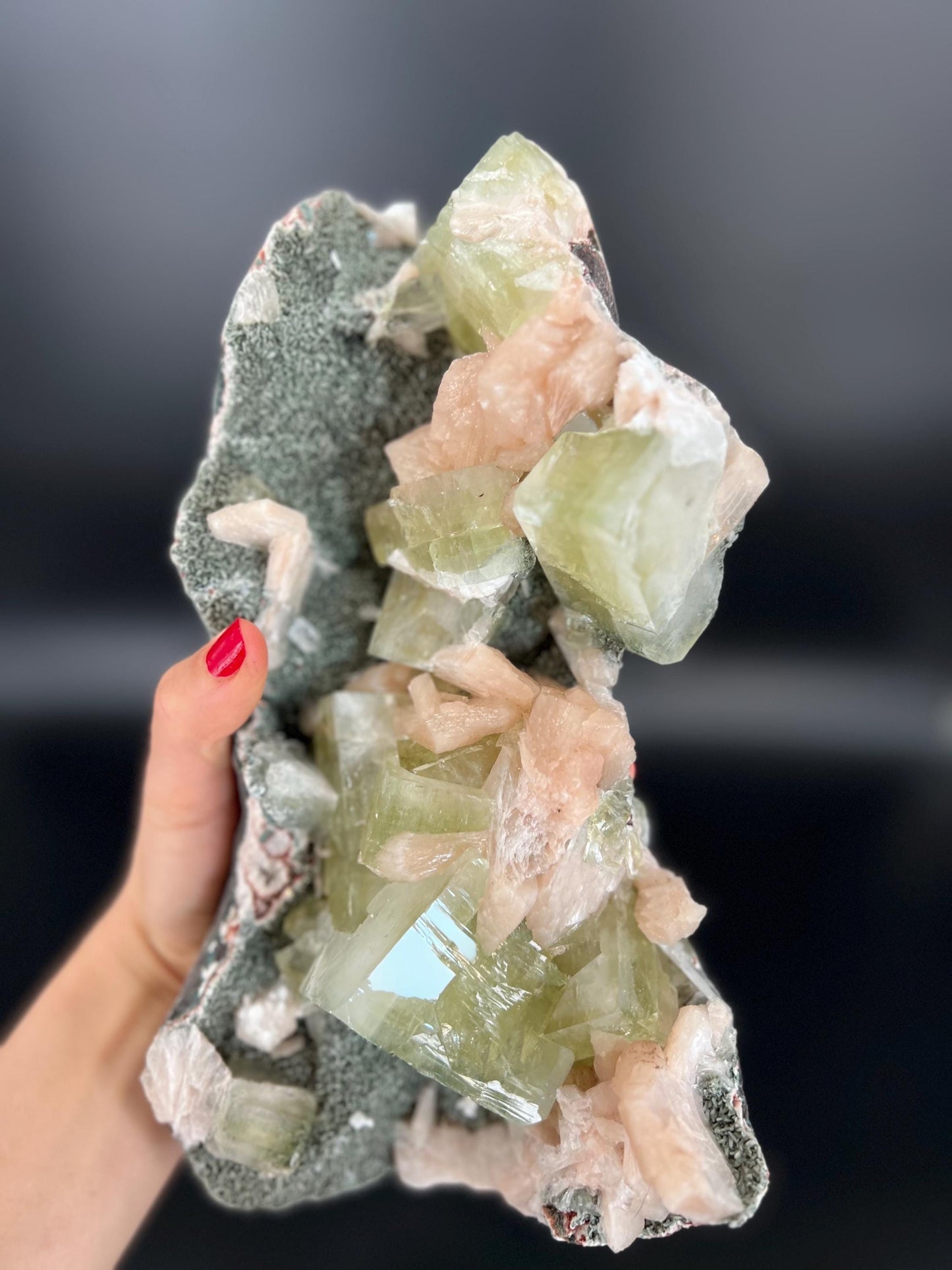 Green Apophyllite, Stilbite, Heulandite, Natural Crystal Cluster, Raw Mineral Specimen, Healing Stone