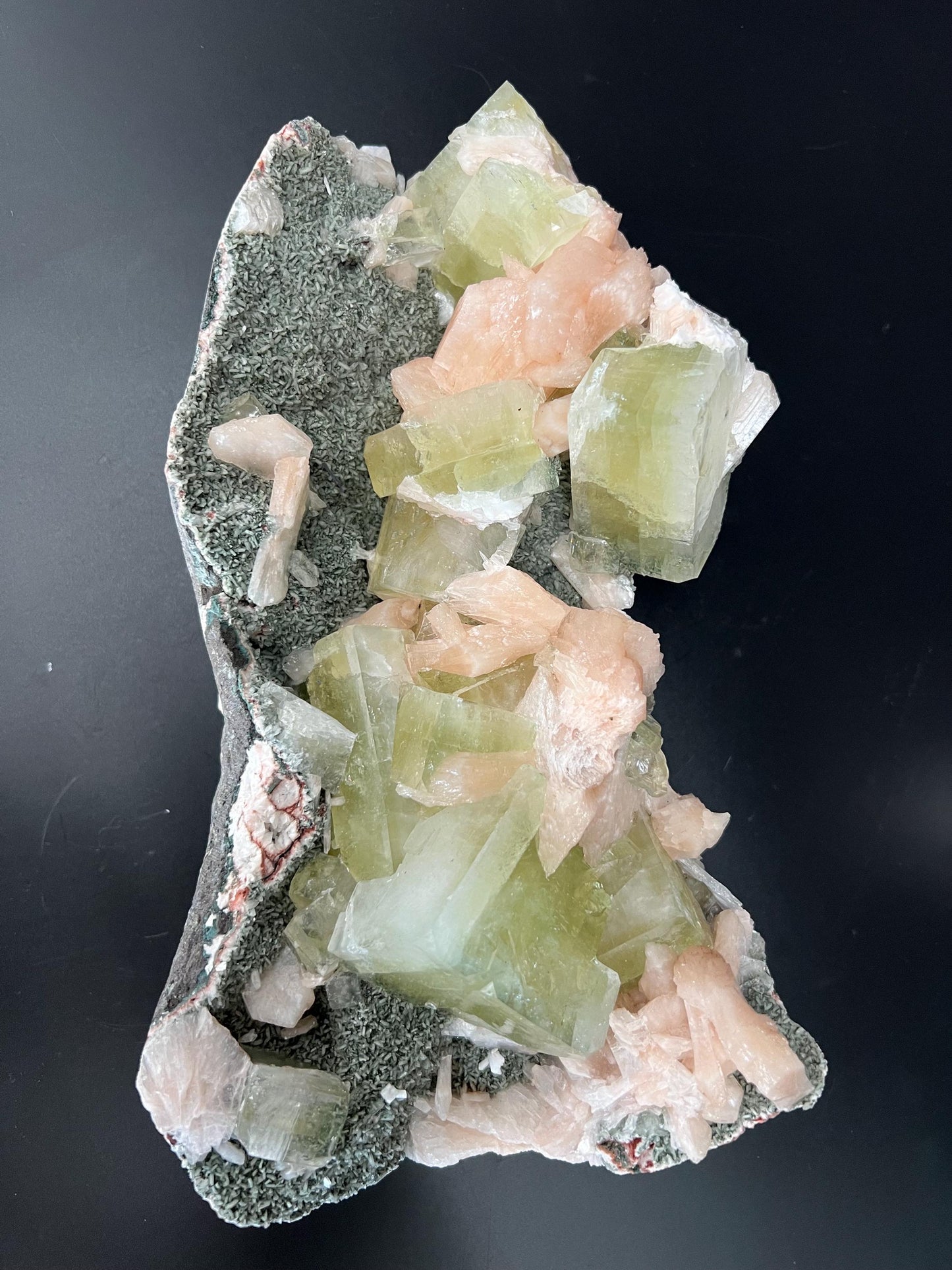 Green Apophyllite, Stilbite, Heulandite, Natural Crystal Cluster, Raw Mineral Specimen, Healing Stone