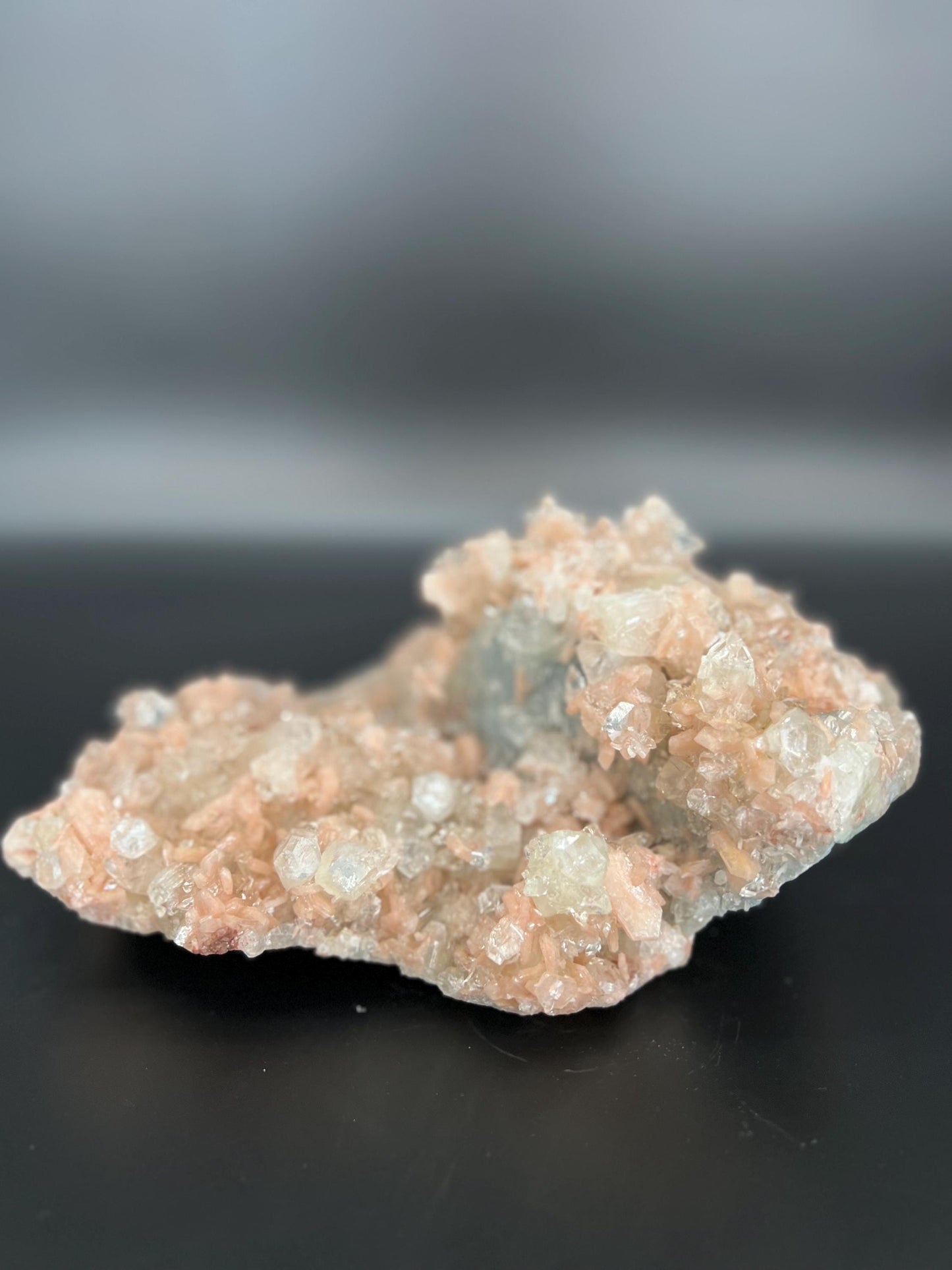 Peach Stilbite Apophyllite Cluster, Spiritual Healing Crystal