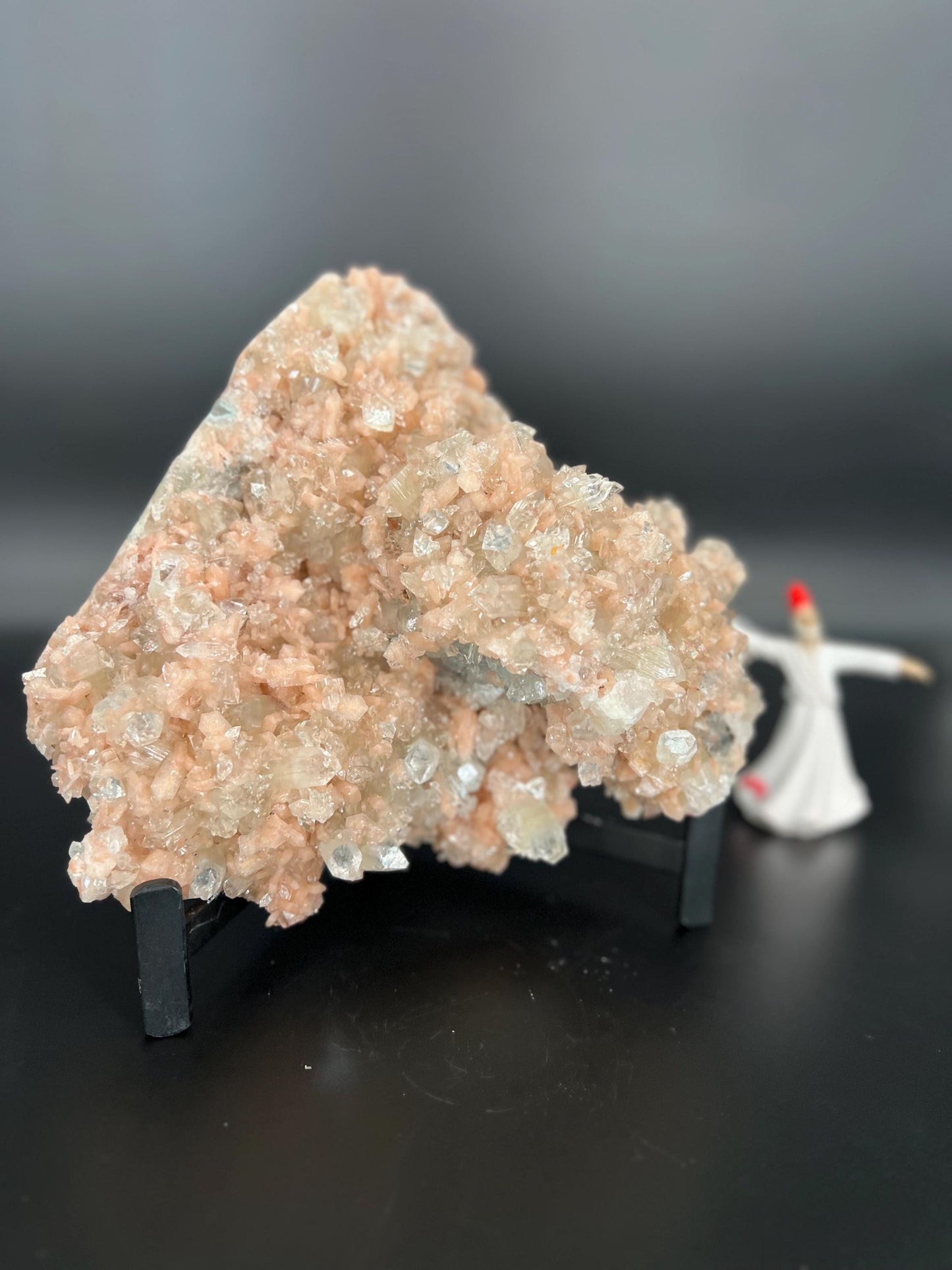 Peach Stilbite Apophyllite Cluster, Spiritual Healing Crystal