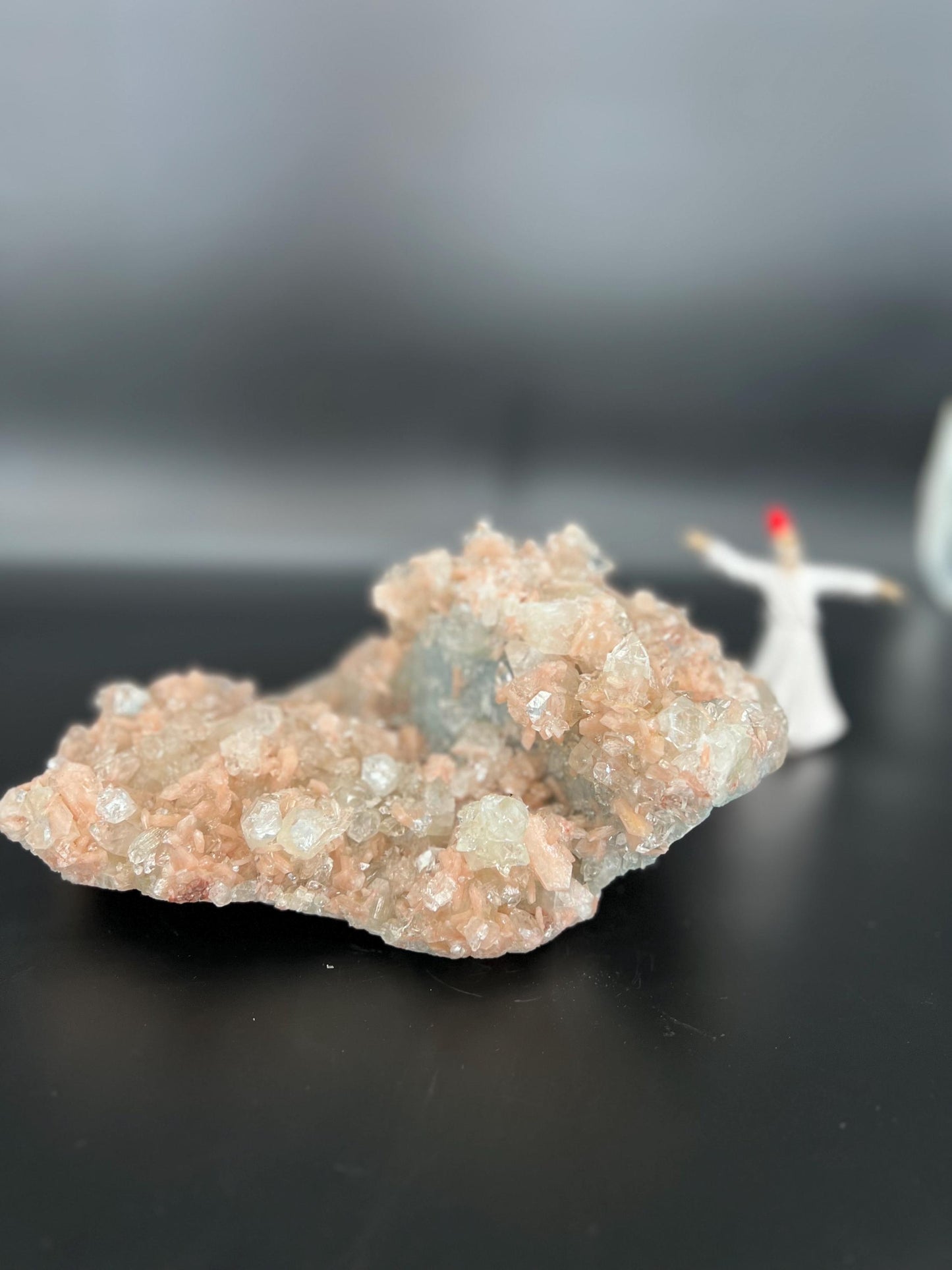 Peach Stilbite Apophyllite Cluster, Spiritual Healing Crystal