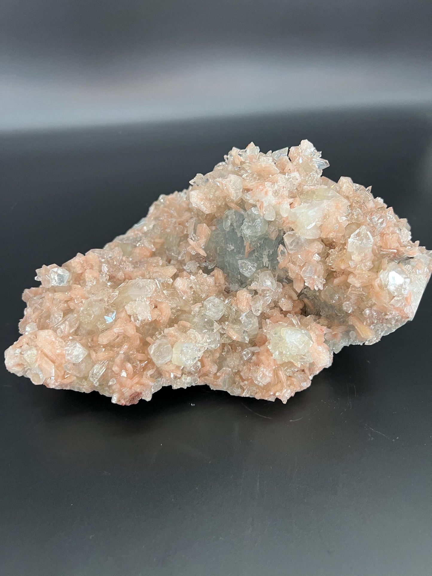Peach Stilbite Apophyllite Cluster, Spiritual Healing Crystal