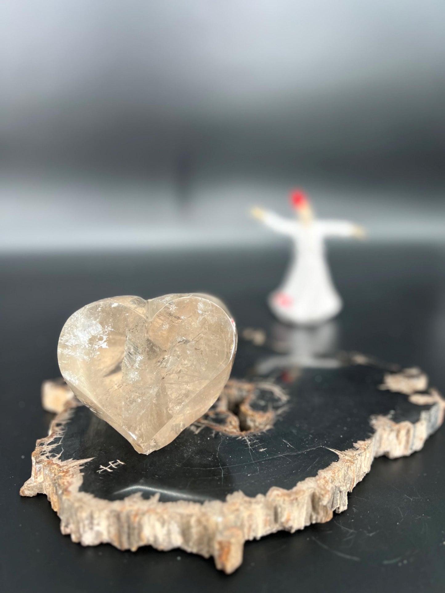 Citrine Heart & Raw Polished Citrine | Natural Abundance Crystal