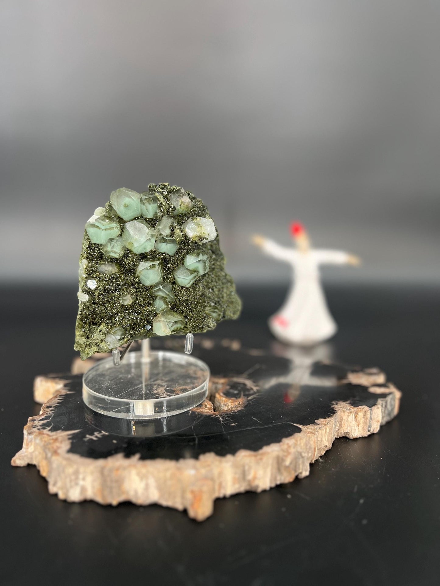 Forest Epidote Crystal | Green Cubic Crystals
