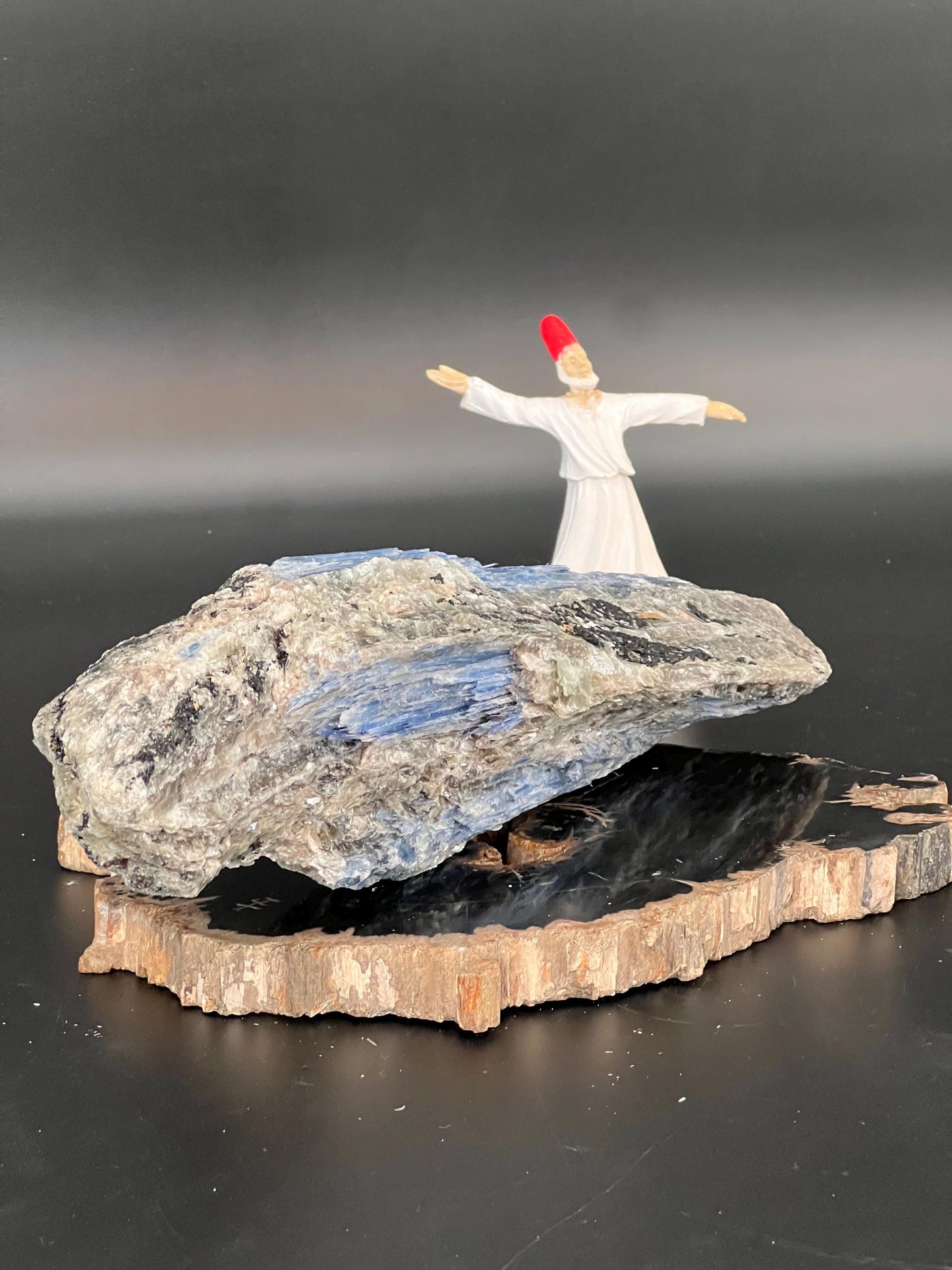 Raw Blue Kyanite Crystal on Stand, Stone of Truth, Chakra Alignment