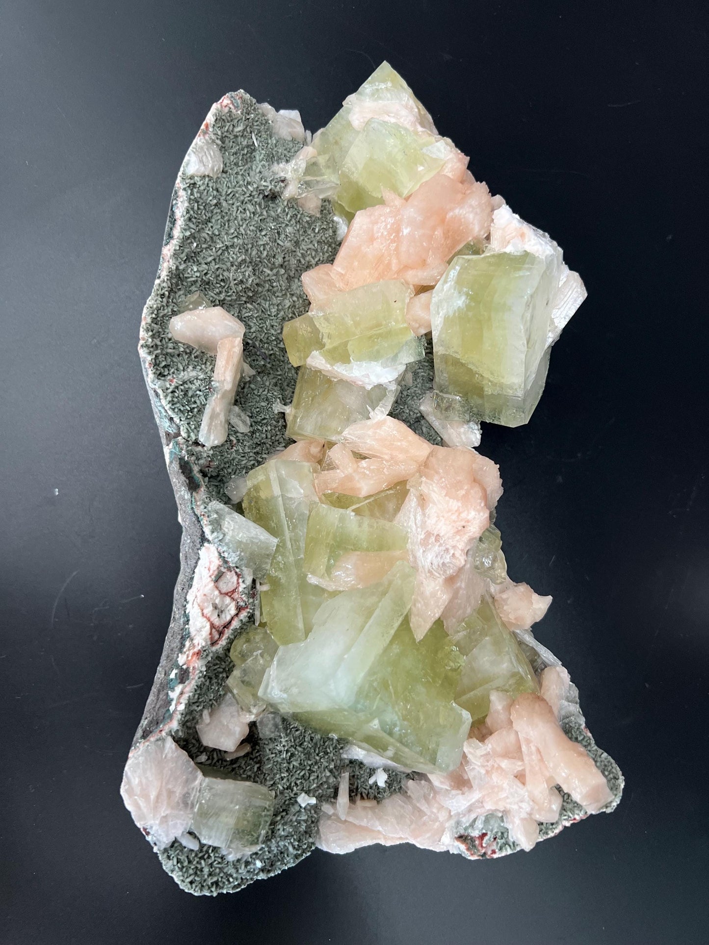 Green Apophyllite, Stilbite, Heulandite, Natural Crystal Cluster, Raw Mineral Specimen, Healing Stone