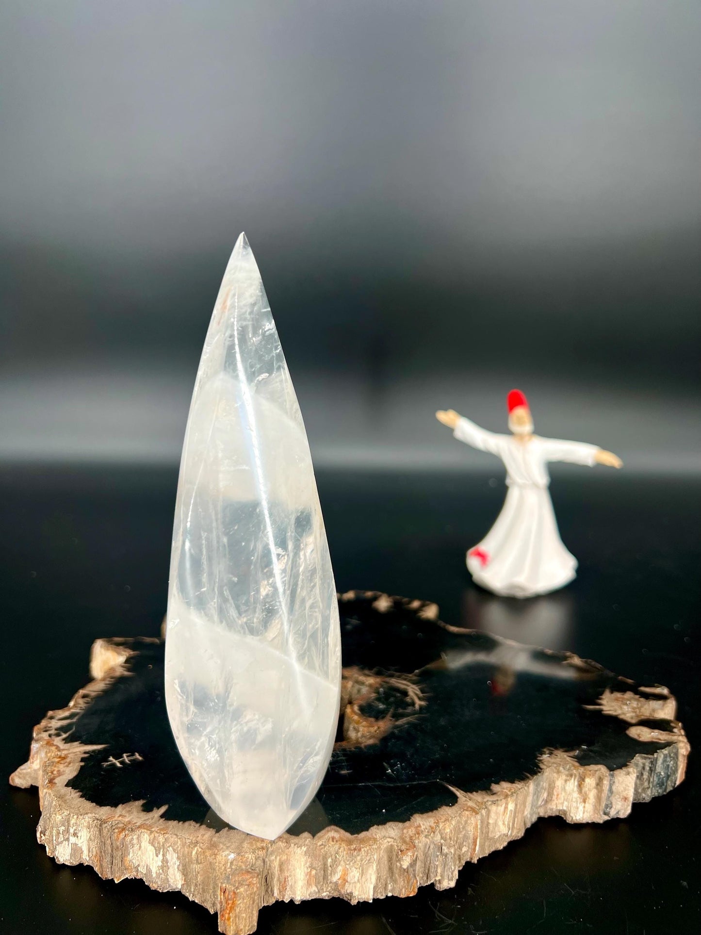 Clear Quartz Flame Crystal, Layered Healing Stone, Spiritual Decor