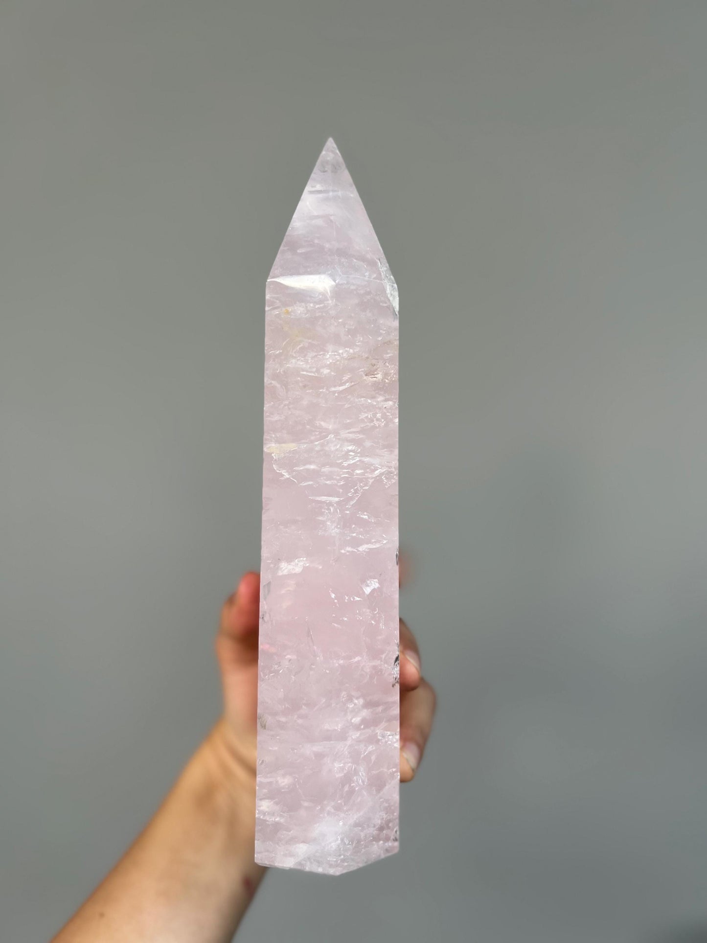 Large Rose Quartz Tower | Heart Chakra Healing Crystal, 8.5 inch