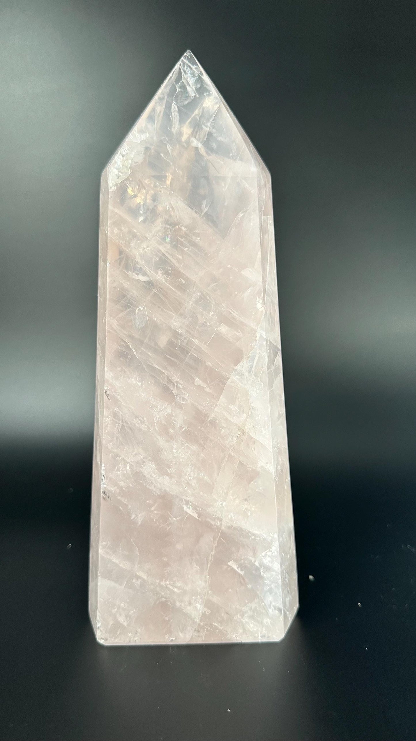 Large Rose Quartz Tower | Heart Chakra Healing Crystal, 8.5 inch